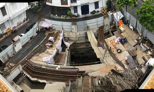 Công trình 4 tầng hầm ở Hà Nội được dư luận quan tâm. Ảnh: Cường Ngô