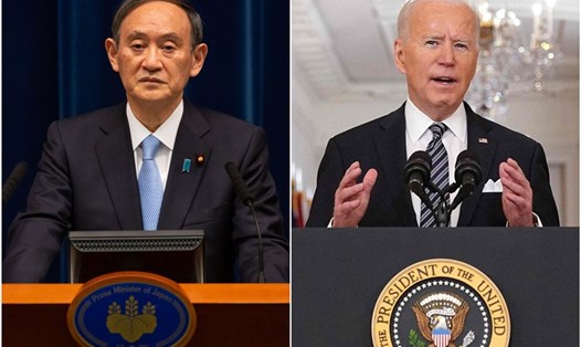 Thủ tướng Nhật Bản Suga Yoshihide và Tổng thống Mỹ Joe Biden. Ảnh: AFP