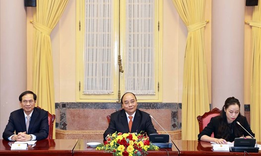 Chủ tịch Nước Nguyễn Xuân Phúc đã tiếp xã giao các Đại sứ, Đại biện ASEAN chiều 13.4. Ảnh: Bộ Ngoại giao.