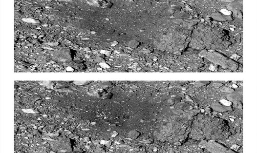 Tiểu hành tinh Bennu sau khi tàu vũ trụ NASA lấy mẫu vật. Ảnh: NASA