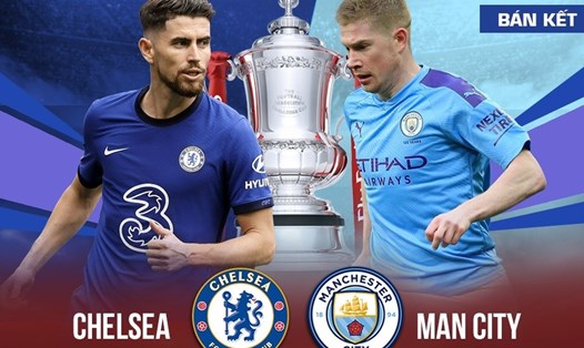 Chelsea và Man City quyết đấu cho tấm vé vào chung kết FA Cup. Ảnh: Truyền hình FPT