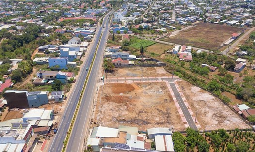 Dự án khu dân cư Hùng Vương nằm ở thị trấn Chư Sê, trên trục Quốc lộ 14 kết nối với các tỉnh Tây Nguyên. Ảnh TT
