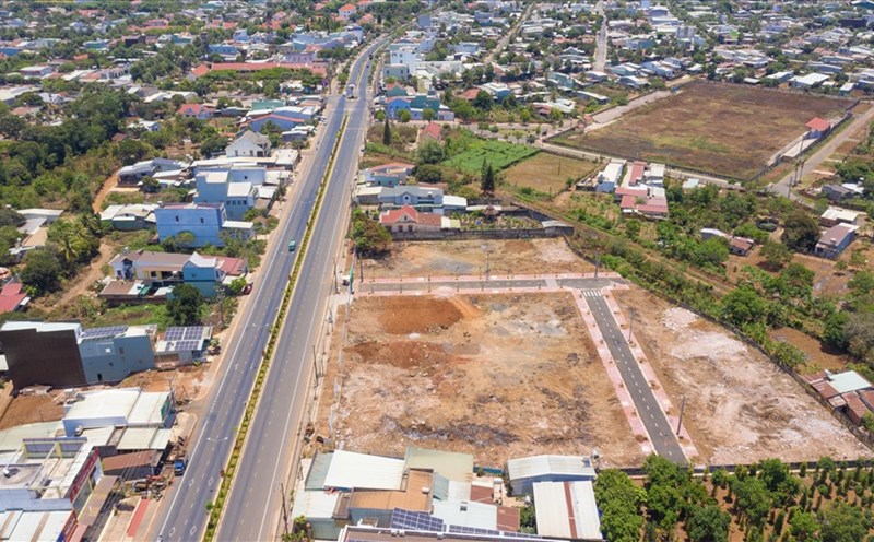 Dự án khu dân cư Hùng Vương nằm ở thị trấn Chư Sê, trên trục Quốc lộ 14 kết nối với các tỉnh Tây Nguyên. Ảnh TT