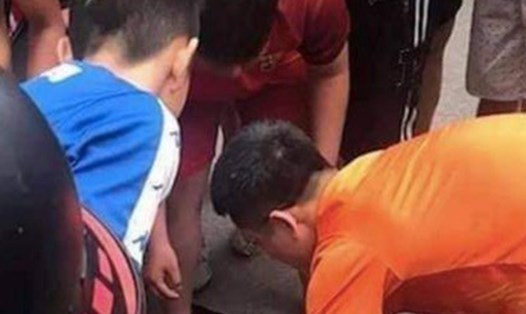 Hiện trường vụ việc nam sinh lớp 9 ở Nam Định bị đâm tử vong khi đi đá bóng. Ảnh: CTV.