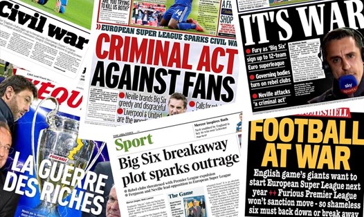 Truyền thông khắp nơi hòa chung vào làn sóng chỉ trích nhằm vào European Super League. Ảnh: The Guardian