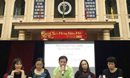 Phụ huynh học sinh Học viện Múa Việt Nam kêu cứu về vấn đề bằng cấp. Ảnh: Kim Nhung