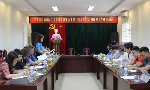 Hội nghị triển khai Tháng Công nhân năm 2021 của Công đoàn KKT Đông Nam Nghệ An. Ảnh: Hoàng Yến