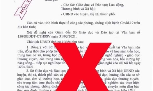 Văn bản giả mạo UBND tỉnh Bắc Ninh. Ảnh: Cổng thông tin điện tử tỉnh Bắc Ninh