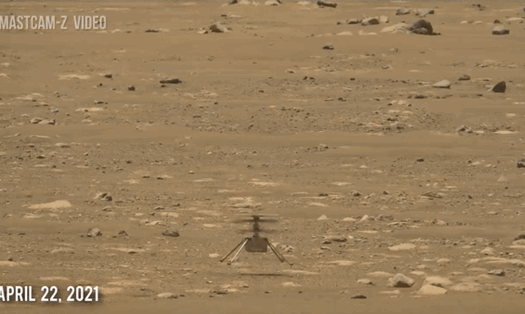 Trực thăng sao Hỏa trong chuyến bay lần 2 hôm 22.4. Ảnh cắt từ clip của NASA