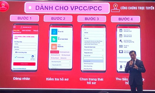 Nền tảng công chứng trực tuyến CCOL vừa chính thức được giới thiệu tại “Diễn đàn thách thức công nghệ số Việt Nam” do Bộ TTTT tổ chức. Ảnh: VGP/Hiền Minh