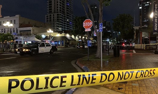 Hiện trường vụ xả súng ở thành phố San Diego đêm 22.4. Ảnh: Cảnh sát San Diego