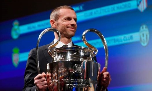 Chủ tịch UEFA Aleksander Ceferin có thể cấm một số đội ESL tham dự Champions League mùa tới. Ảnh: AFP