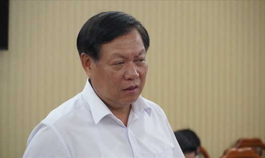 Thứ trưởng Bộ Y tế Đỗ Xuân Tuyên phát biểu trong buổi làm việc với UBND tỉnh Bà Rịa - Vũng Tàu. Ảnh Thành An
