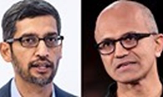 CEO Sundar Pichai của Google và CEO Satya Nadella của Microsoft cam kết hỗ trợ Ấn Độ trong khủng hoảng COVID-19. Ảnh: AFP