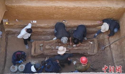 Một lăng mộ với hài cốt hơn 2000 năm tuổi được phát hiện hôm 19.4 tại Trung Quốc. Ảnh minh họa: China News/ Viện khảo cổ tỉnh Thiểm Tây