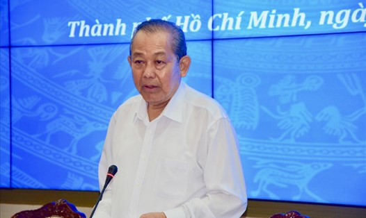 Phó Thủ tướng Thường trực Chính phủ Trương Hoà Bình phát biểu tại buổi làm việc. Ảnh: Huyên Nguyễn