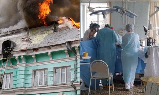 Các bác sĩ ở Nga phẫu thuật tim thành công cho bệnh nhân khi bệnh viện bốc cháy. Ảnh: AFP.