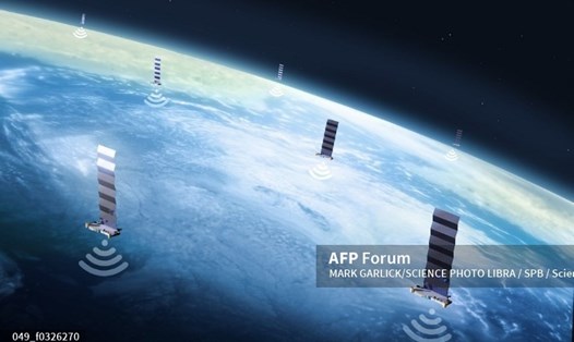 Hình minh họa mạng lưới vệ tinh Starlink của SpaceX. Ảnh: AFP