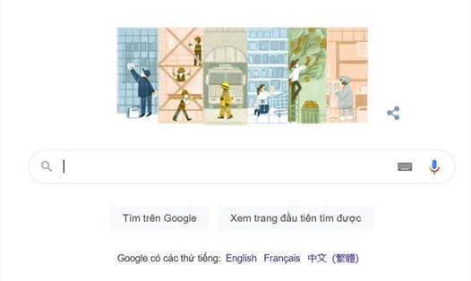 Google Doodle mừng ngày 1.5 có phạm vi tiếp cận người dùng Google khắp các châu lục. Ảnh chụp màn hình.