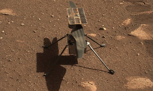 Cận cảnh trực thăng Sao Hỏa của NASA chụp bằng Mastcam-Z trên tàu thăm dò Perseverance. Hình ảnh này được chụp vào ngày 5.4.2021, ngày sao Hỏa thứ 45, hay còn gọi là sol, của sứ mệnh. Ảnh: NASA.
