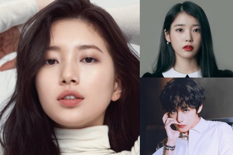 Suzy, IU, V (BTS) và là 3 thần tượng nổi tiếng của K-pop. Ảnh poster. Suzy, IU, V (BTS) và là 3 thần tượng nổi tiếng của K-pop. Ảnh poster.