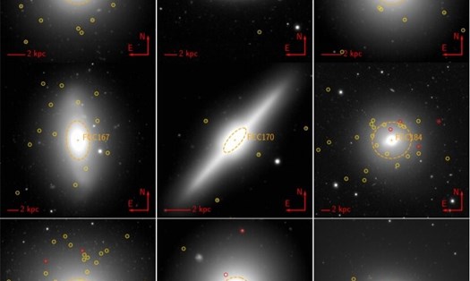 Các thiên hà lùn siêu đặc xung quanh những thiên hà sáng nhất trong chòm sao Thiên Lô. Ảnh: Đại học Groningen.