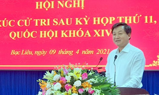 Phó Thủ tướng Chính phủ Lê Minh Khái tiếp xúc cử tri tại Bạc Liêu. Ảnh: Nhật Hồ