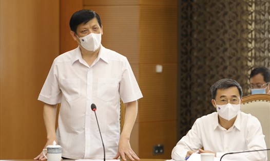 Bộ trưởng Bộ Y tế Nguyễn Thanh Long tại cuộc họp Ban chỉ đạo Quốc gia ngày 10.5. Ảnh: Văn Điệp