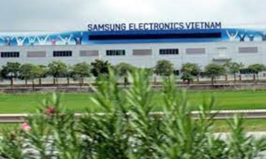Công ty TNHH SamSung Electronics Việt Nam (Khu công nghiệp Yên Phong) nơi có 2 công nhân dương tính với SARS-CoV-2. Ảnh: IT.
