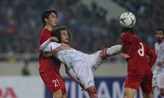 Tuyển UAE tăng cường lực lượng rầm rộ với mục tiêu soán ngôi đầu bảng của tuyển Việt Nam. Ảnh; AFC.