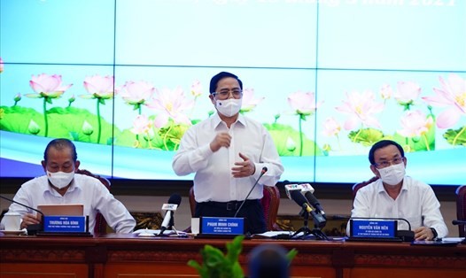 Thủ tướng Phạm Minh Chính phát biểu tại buổi làm việc.  Ảnh: Phạm Nguyễn