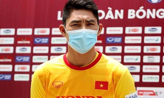 Thủ môn Phạm Văn Phong lần đầu lên đội tuyển Việt Nam. Ảnh: VFF