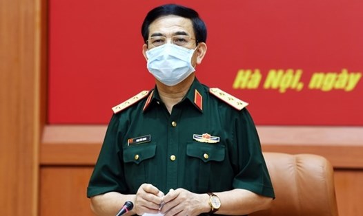 Thượng tướng Phan Văn Giang phát biểu tại buổi làm việc. Ảnh: VGP