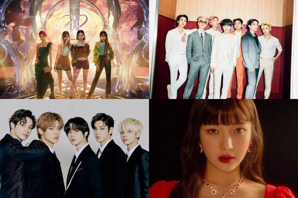aespa, BTS, TXT, Joy (Red Velvet) sẽ cùng ra mắt sản phẩm mới trong nửa cuối tháng 5.2021. Ảnh poster. aespa, BTS, TXT, Joy (Red Velvet) sẽ cùng ra mắt sản phẩm mới trong nửa cuối tháng 5.2021. Ảnh poster.