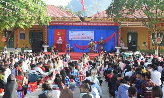 Trường PTDT Bán trú Tiểu học Cốc Ly 1, huyện Bắc Hà đạt chuẩn quốc gia mức độ 2 năm 2020. Ảnh: Báo Lào Cai.