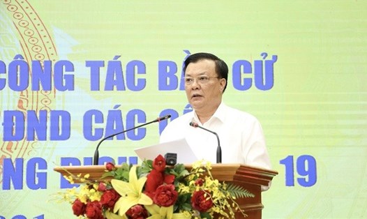 Bí thư Thành ủy Hà Nội phát biểu tại Hội nghị. Ảnh: Gia Huy