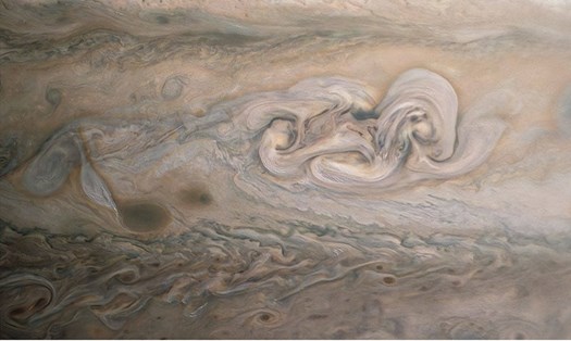 Ảnh sao Mộc do tàu vũ trụ Juno của NASA chụp trong lần trở lại mới nhất. Ảnh: NASA.