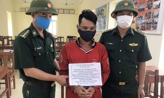 Đối tượng Võ Công Danh tại thời điểm bị bắt giữ. Ảnh: BĐBP tỉnh Nam Định