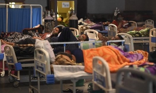 Một bệnh viện tạm để điều trị bệnh nhân COVID-19 ở thủ đô New Delhi, Ấn Độ. Ảnh: AFP