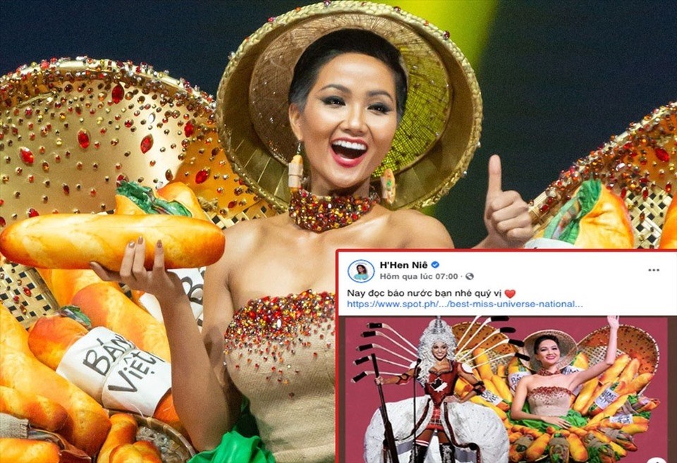 Tràn phục dân tộc “Bánh mì” của H’Hen Niê. Ảnh: NVCC. Tràn phục dân tộc “Bánh mì” của H’Hen Niê. Ảnh: NVCC.