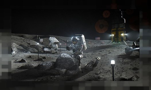Hình minh họa của NASA về sứ mệnh Artemis đưa con người trở lại Mặt trăng. Ảnh: NASA.