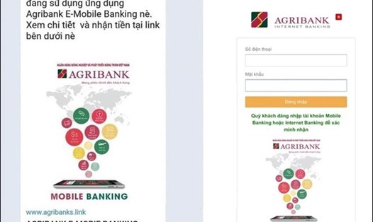 Hình ảnh một trang web mạo danh ngân hàng, lừa đảo người dân. Ảnh: Công an cung cấp