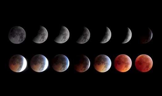 Siêu trăng máu tháng 1.2019. Ảnh: NASA