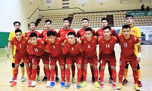 Tuyển futsal Việt Nam hòa đối thủ Lebanon tỉ số 0-0 ở trận lượt đi play-off tranh vé dự World Cup futsal 2021. Ảnh: T.L