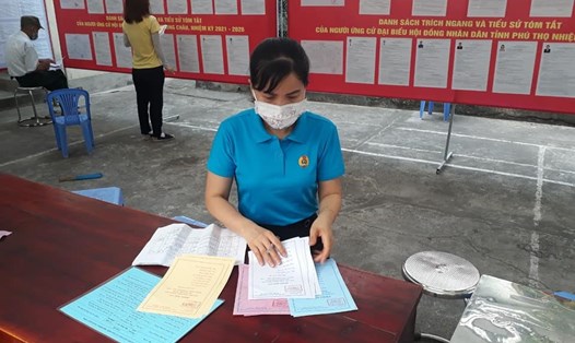 Đoàn viên công đoàn tỉnh Phú Thọ tham gia bầu cử Quốc hội và Hội đồng nhân dân các cấp. Ảnh: T.C