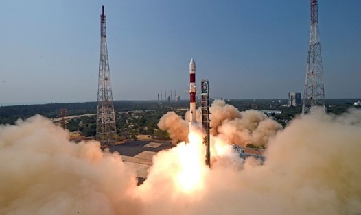 Vụ phóng vệ tinh Amazonia của Brazil từ Trung tâm Vũ trụ Satish Dhawan của Ấn Độ tháng 2.2021. Ảnh: Tổ chức nghiên cứu không gian Ấn Độ