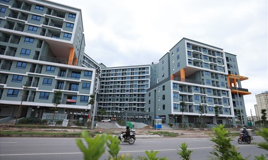 Một khu nhà ở xã hội ở trên địa bàn xã Kim Chung (huyện Đông Anh, TP.Hà Nội) sắp hoàn thành. Ảnh: Hải Nguyễn