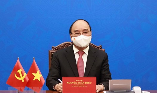 Chủ tịch nước Nguyễn Xuân Phúc điện đàm với Tổng Bí thư, Chủ tịch Trung Quốc Tập Cận Bình ngày 24.5. Ảnh: TTXVN.