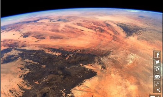 Hình ảnh giống như sao Hỏa nhưng thực sự là ảnh Trái đất do phi hành gia Thomas Pesquet của Cơ quan Vũ trụ Châu Âu chụp. Ảnh: ESA/NASA.