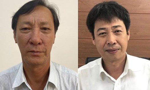 Bị cáo Hồ Văn Ngon (trái) và Dư Huy Quang, hai trong số 3 bị can bị Bộ Công an khởi tố. Ảnh: Bộ Công an